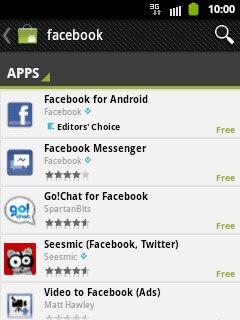 Press Facebook for Android.