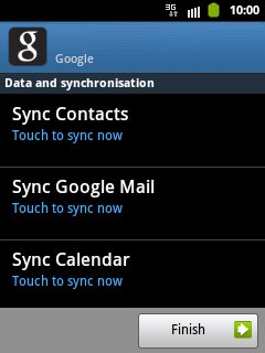 Follow the instructions on the display to turn backup on or off.Press Finish.
