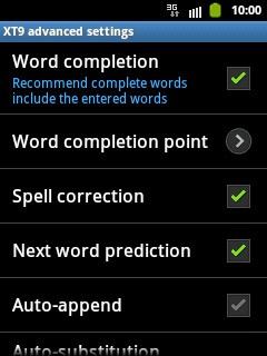 When the box next to the menu item is ticked (V), word suggestion is turned on.
