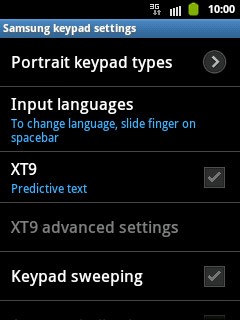 Press XT9 to turn predictive text input on or off.