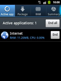 To end all applications:Press End all.