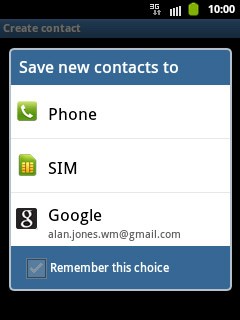 Press Phone, SIM or the required email account.
