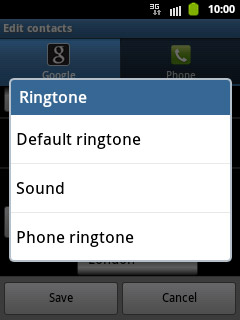 If you select Phone ringtone: