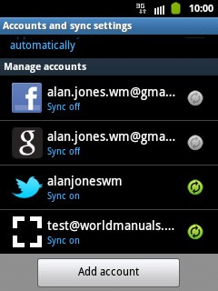 Press the required social network or the required email account.