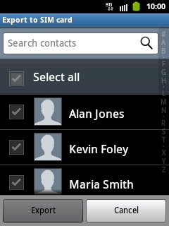 Press the required contacts to tick them.