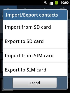 Press Import from SIM card.