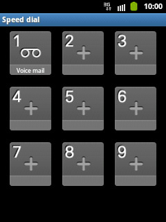 Press + on the required speed dialling key.