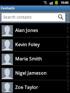 Press the required contact.