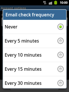 Press Never or the required period.