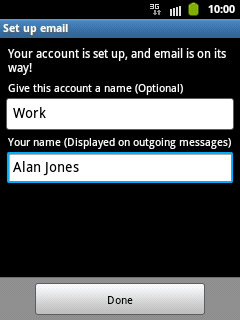 Press Done.Wait while your phone retrieves new email messages.