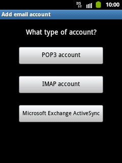Press Microsoft Exchange ActiveSync.