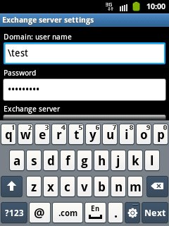 Press the field below Domain: user name and key in the domain and username separated by a 