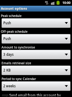 Press the drop down list below Off-peak schedule.
