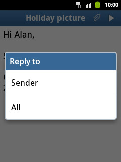 Press Sender or All.Write your email message.