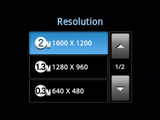 Press the required resolution.