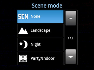 Press the required setting.