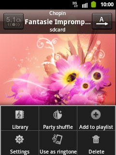Press Party shuffle.Depending on the current setting, the function is turned on or off.