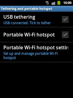 Press USB tethering to turn on the function.