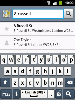 Press the required destination.