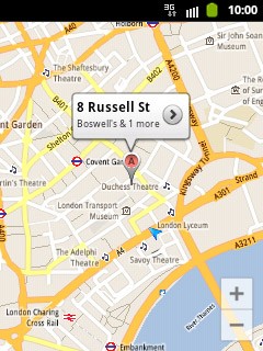 Press the information field above the destination.