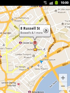 Press the information field above the destination.