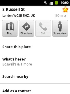 Press the directions icon (an arrow).