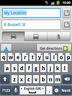 Press the required mode of transportation.
