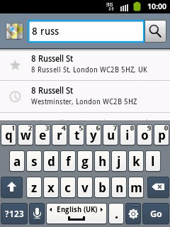 Key in the required destination.Results matching what you key in are displayed.Press the required destination.