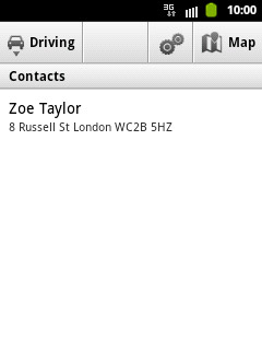 Contacts with addresses are displayed.Press the required contact.