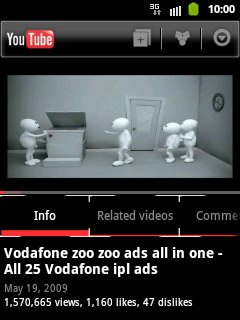 Start playing the required video clip, see above.Press the menu icon (arrow down).