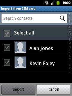 Press the required contacts to tick them.