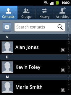 Press the new contact icon.