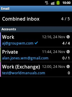 Press and hold the required email account.
