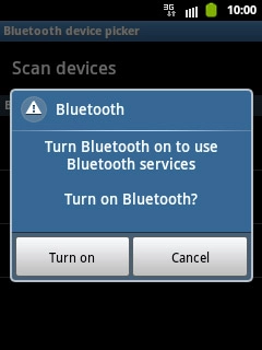 If required, press Turn on to turn on Bluetooth.