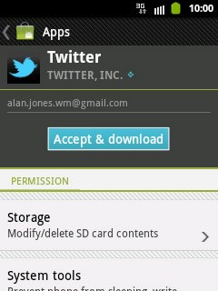 Press Accept & download to confirm.Wait a moment while the application is downloaded and installed.