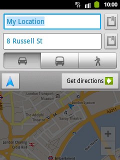 Press Get directions.
