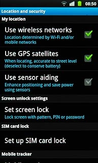 When the box next to the menu item is ticked (V), the function is turned on.