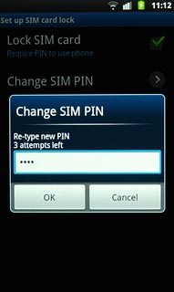 Key in the new PIN again and press OK.