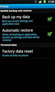 Press Factory data reset.