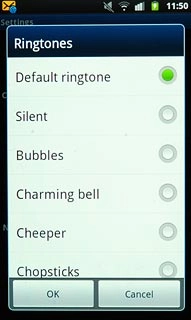 Press Default ringtone or the different message tones to hear them.