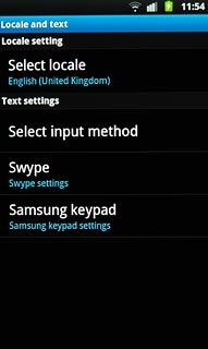 Press Select locale.