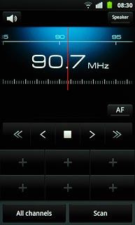 Press the search icon (a double arrow pointing right or left).The radio searches for channels in the selected direction and stops when a channel is found.