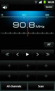 Press the play icon to turn on the radio.Follow these instructions to use the radio.