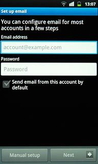 Press Email address and key in your email address.