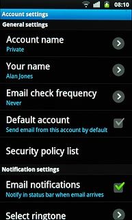 Press Default account to turn on the function.