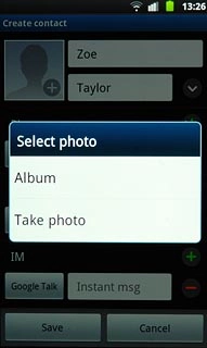 To use a saved picture:Press Album.