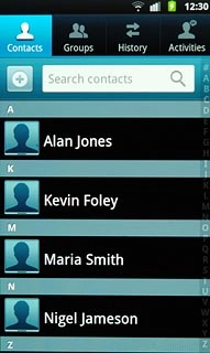 Press the Contacts tab.