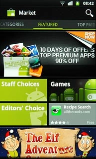 To search by application name:Press the search icon.