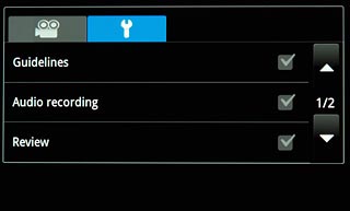 Press Audio recording to turn the function on or off.