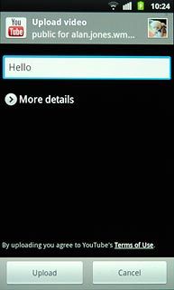 Key in text for the video clip.Press Upload.